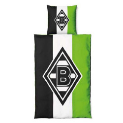 Borussia Mönchengladbach Bettwäsche - Schrägstreifen - 2-teilig s-w-g 135 x 200 cm BMG