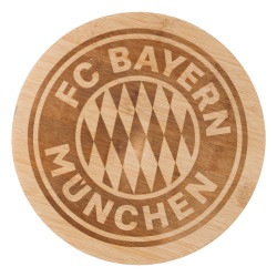 FC Bayern München Brotzeitbrettchen - Logo - rund Bambus Schneidebrett Frühstücksbrett FCB