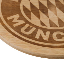 FC Bayern München Brotzeitbrettchen - Logo - rund Bambus Schneidebrett Frühstücksbrett FCB