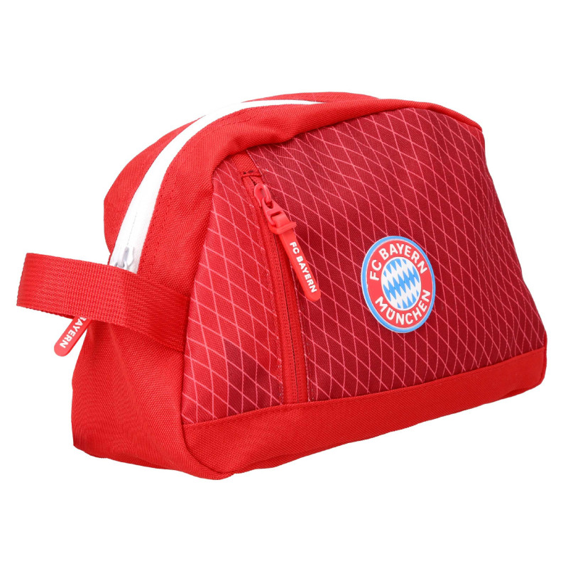 FC Bayern München Kulturbeutel - Logo Badge Rubber - rot | Waschtasche | FCB