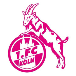 1. FC Köln Aufkleber - Logo pink - 8 cm Autoaufkleber Sticker