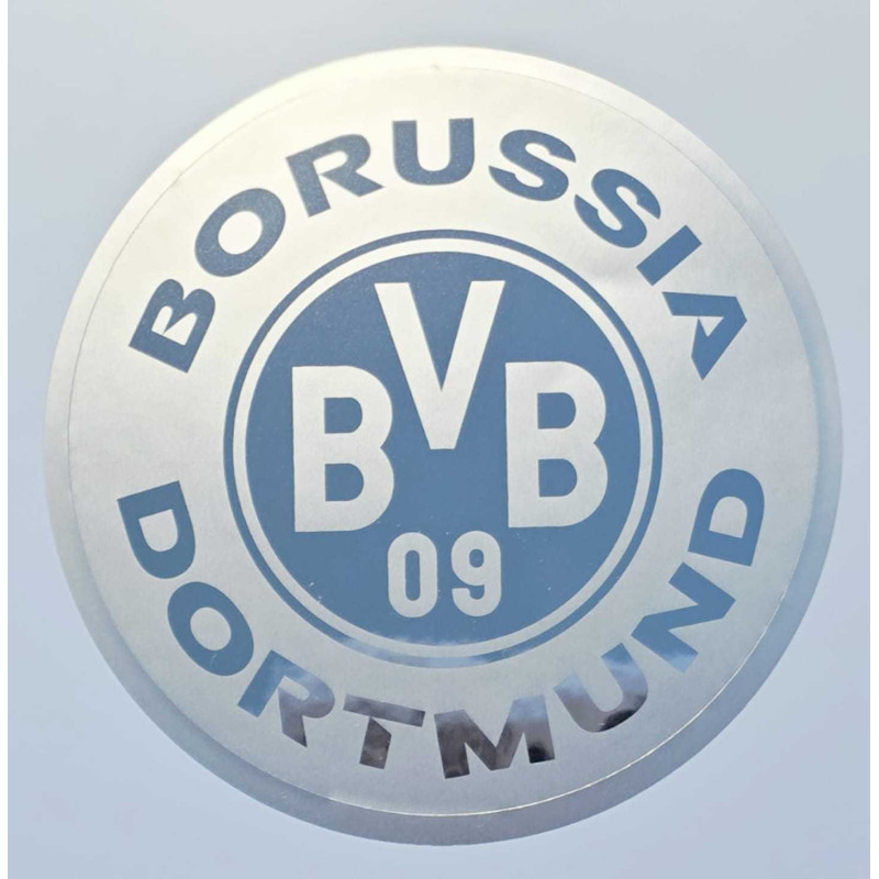 Borussia Dortmund Sticker - Spiegelfolie -  Ø 8 cm Aufkleber Logo BVB 09