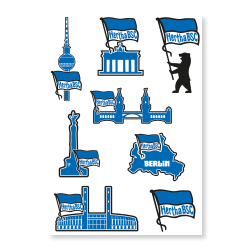 Hertha BSC Berlin Aufkleberkarte - Sehenswürdigkeiten - Sticker Aufkleber HBSCB