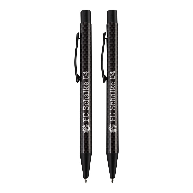 FC Schalke 04 Kugelschreiber Carbon 2er Set Kul Stift S04