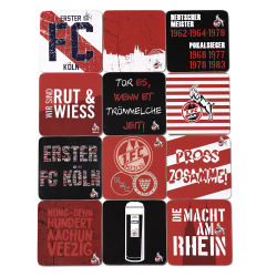 1. FC Köln Korkuntersetzer - Erfolge & Schriftzüge - Untersetzer 12er Set