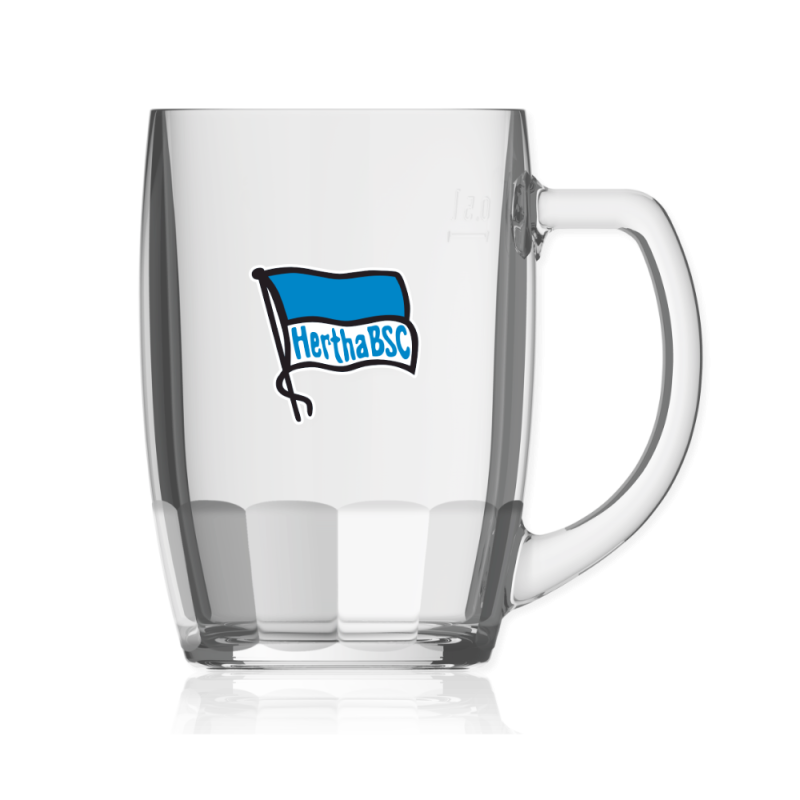 Hertha BSC Berlin Bierglas Fahne 0,5 l Bierseidel Logo Glas Bierhumpen Bierkrug
