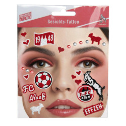 1. FC Köln Gesichtstattoo - Glitzer - temporäre Tattoo Wangen-Aufkleber
