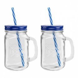 FC Schalke 04 Henkelglas 2er Set Trinkglas Glas mit Deckel S04