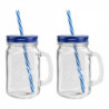 FC Schalke 04 Henkelglas 2er Set Trinkglas Glas mit Deckel S04