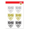 VfB Stuttgart Aufklebebogen - Wappen silber gold schwarz - 6er Set Aufkleber Sticker