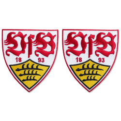 VfB Stuttgart Patch 2er Set - Wappen 4.5 x 5 cm - Aufnäher Aufbügler
