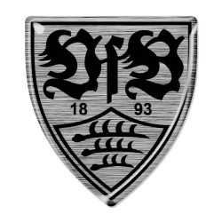 VfB Stuttgart Sticker - 3D Logo - schwarz/silber Aufkleber Autoaufkleber