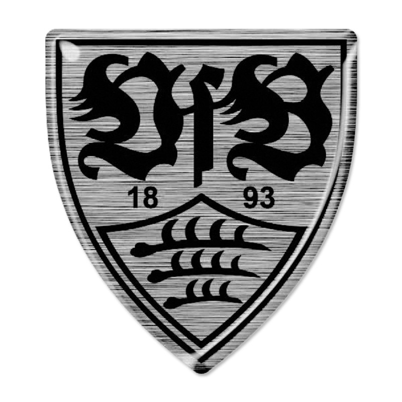VfB Stuttgart Sticker - 3D Logo - schwarz/silber Aufkleber Autoaufkleber