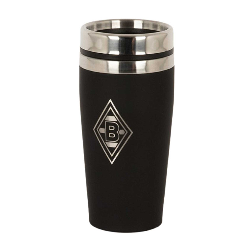 Borussia Mönchengladbach Thermobecher - Raute - schwarz-silber Becher Coffee to go Kaffeebecher BMG