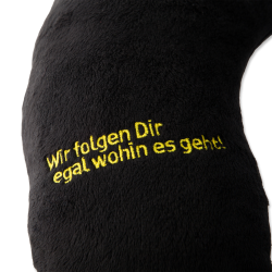 Borussia Dortmund Nackenkissen schwarz Kissen, Reisekissen BVB 09