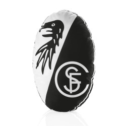 SC Freiburg Nickikissen - Logo - Kuschelkissen schwarz/weiß Dekokissen Kissen
