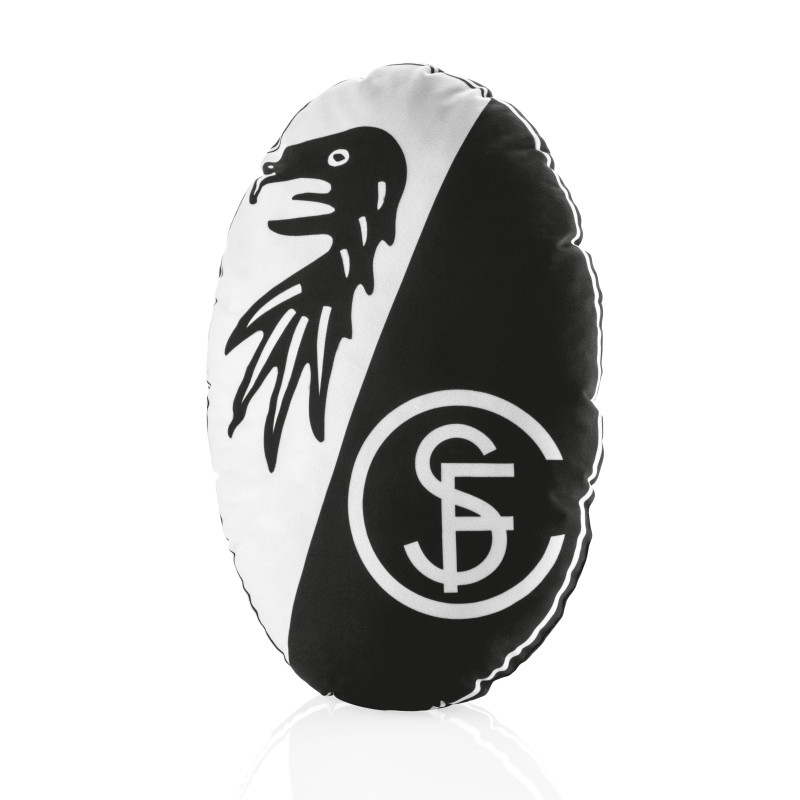 SC Freiburg Nickikissen - Logo - Kuschelkissen schwarz/weiß Dekokissen Kissen