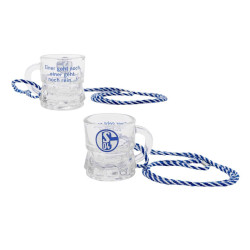 FC Schalke 04 Schnapsglas mit Kordel 2er Set | Schnapsseidel | Glas S04