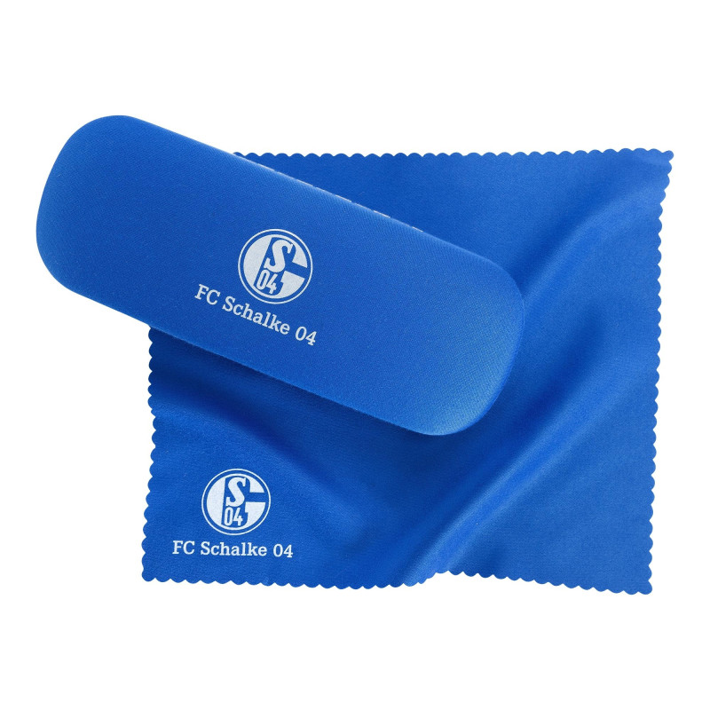 FC Schalke 04 Brillenetui mit Brillenputztuch - Logo - blau Hartschale Etui S04
