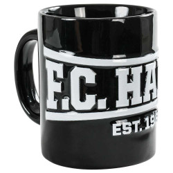 F.C. Hansa Rostock Tasse - Relief Est. 1965 - Kaffeetasse schwarz Becher