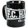 F.C. Hansa Rostock Tasse - Relief Est. 1965 - Kaffeetasse schwarz Becher