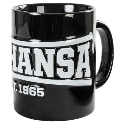 F.C. Hansa Rostock Tasse - Relief Est. 1965 - Kaffeetasse schwarz Becher