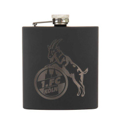 1. FC Köln Flachmann - Logo - schwarz Taschenflasche Edelstahl Flasche