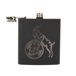 1. FC Köln Flachmann - Logo - schwarz Taschenflasche Edelstahl Flasche