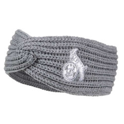 1. FC Köln Stirnband grau - Logo - mit Knoten-Optik Ohrenwärmer Headband