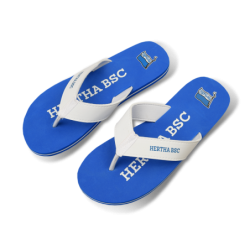 Hertha BSC Zehensandalen blau-weiß Badeschuhe unisex Badeschlappen Flip-Flop