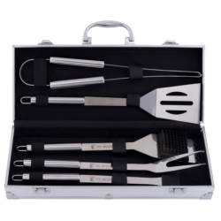 FC Augsburg Grillkoffer | Grillbesteck 5-teilig mit Koffer | Edelstahl | Besteck | FCA