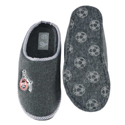 1. FC Köln Pantoffeln dunkelgrau - Logo -  Hausschuhe | Filzpantoffel - Gr- 35 bis 47