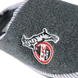 1. FC Köln Pantoffeln dunkelgrau - Logo -  Hausschuhe | Filzpantoffel - Gr- 35 bis 47