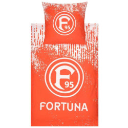 Fortuna Düsseldorf Bettwäsche - Hassels - rot-weiß 2-teilig 135 x 200 cm im Jutebeutel F95