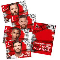 1. FC Köln Autogrammkarten Team 2020/21 Sammelkarten unsigniert Autographs card