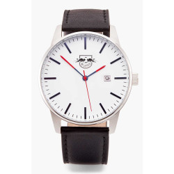 RB Leipzig Uhr - Classic - Edelstahl Armbanduhr mit Lederarmband RBL