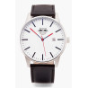 RB Leipzig Uhr - Classic - Edelstahl Armbanduhr mit Lederarmband RBL