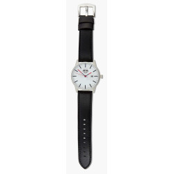 RB Leipzig Uhr - Classic - Edelstahl Armbanduhr mit Lederarmband RBL