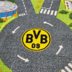 Borussia Dortmund Spielteppich 100 x 120 cm, Kinder Straßenteppich, Teppich BVB 09