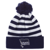Hertha BSC Berlin Bommelmütze - Streifen - navy-weiß | Mütze mit Bommel | Strickmütze | HBSCB