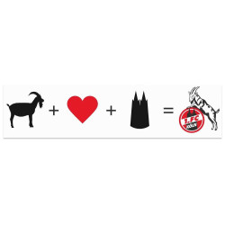 1. FC Köln Aufkleber - Hennes, Herz & Dom - Sticker 20 cm