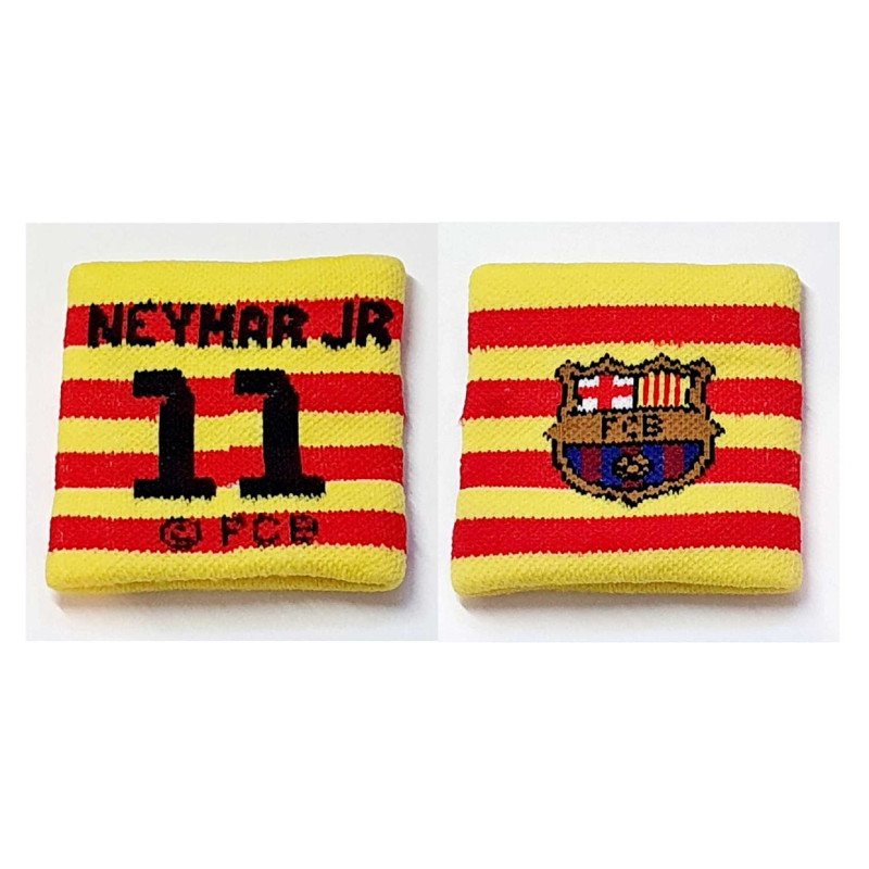 FC Barcelona Schweißband 2er Set - Streifen rot-gelb - Pulswärmer Logo Wristband
