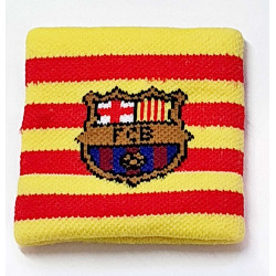 FC Barcelona Schweißband 2er Set - Streifen rot-gelb - Pulswärmer Logo Wristband