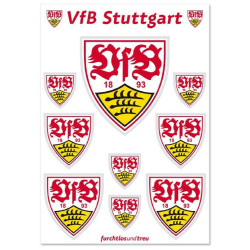 VfB Stuttgart Aufklebebogen - Wappen - 10er Set Aufkleber |  Sticker