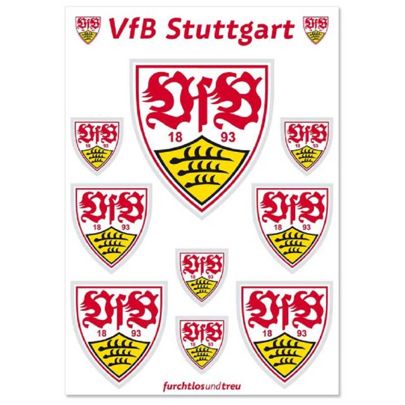 VfB Stuttgart Aufklebebogen - Wappen - 10er Set Aufkleber |  Sticker