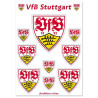 VfB Stuttgart Aufklebebogen - Wappen - 10er Set Aufkleber |  Sticker