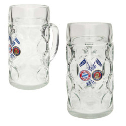 FC Bayern München Maßkrug - Logo - Glas 1 Liter Bierkrug Krug FCB