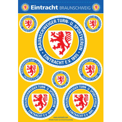 Eintracht Braunschweig Aufkleberbogen A5 - Logo - 9er Set Aufkleber Sticker BTSV