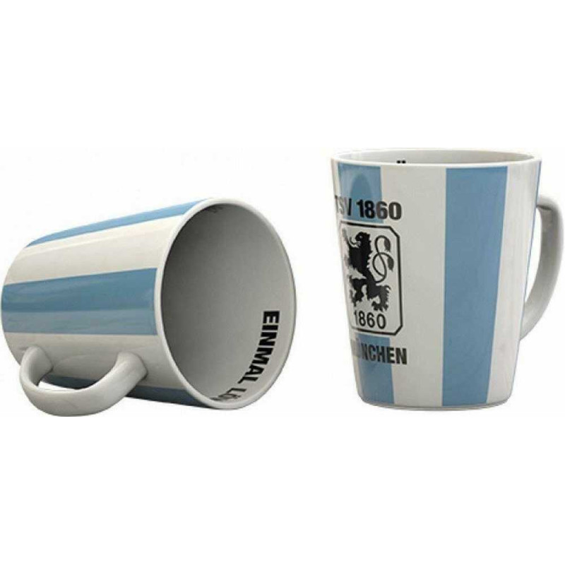 TSV 1860 München Tasse - Blockstreifen - Kaffeetasse Kaffeebecher Mug - Plus Lesezeichen Wir lieben Fußball
