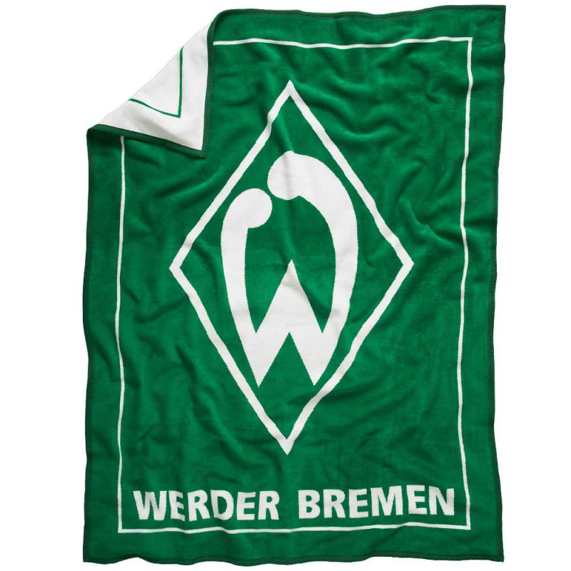 SV Werder Bremen Veloursdecke - Logo - 150 x 200 cm Decke grün-weiß Kuscheldecke